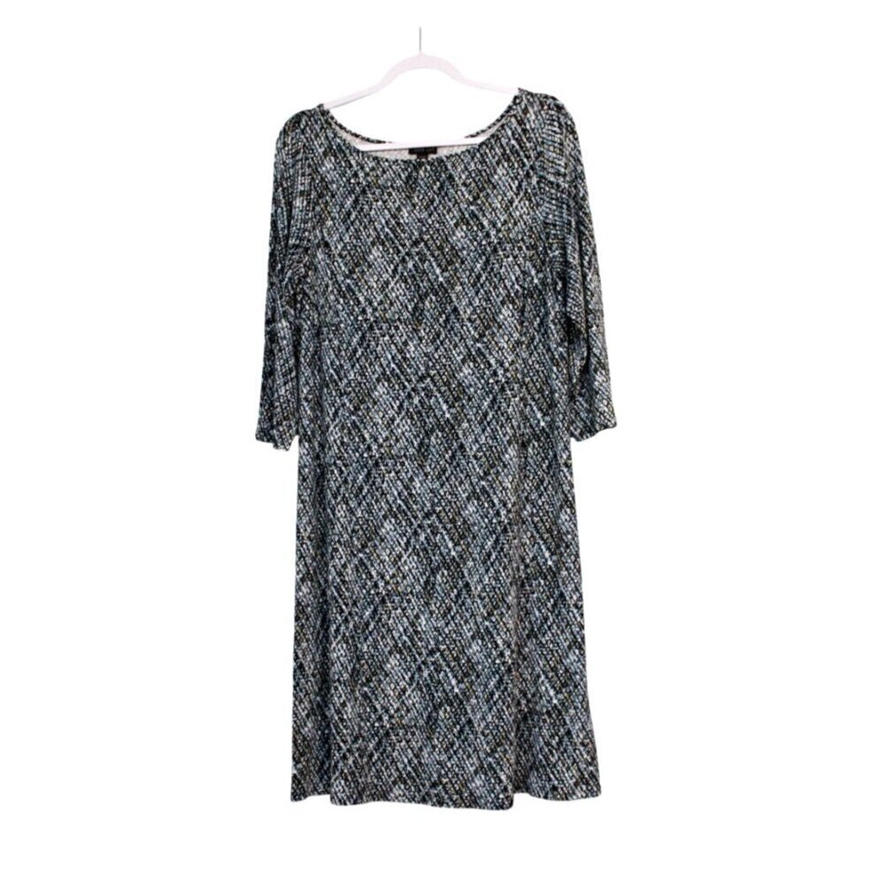 J Jill Wearever Collection Midi Dress Size Medium Stretch 3/4 Sleeve Casual